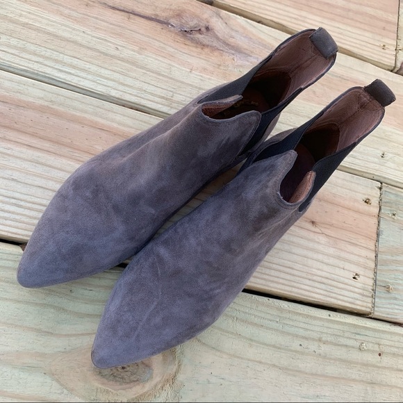 Madewell | Nico Gray Suede Flat Booties 7.5 - Picture 3 of 11